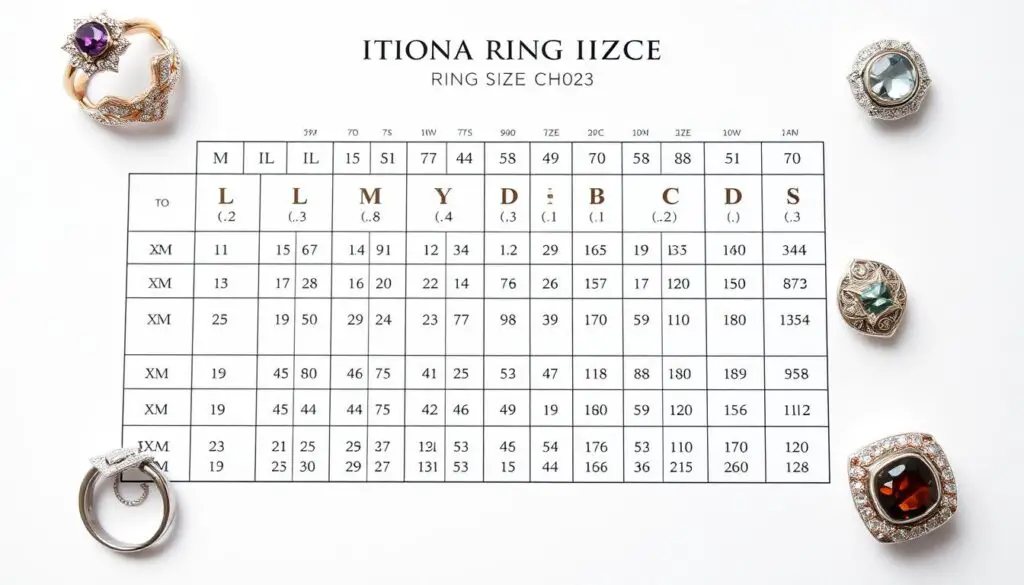 international ring size chart